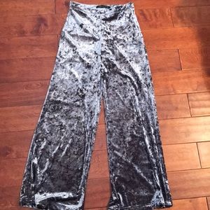 Velvet wide pants
